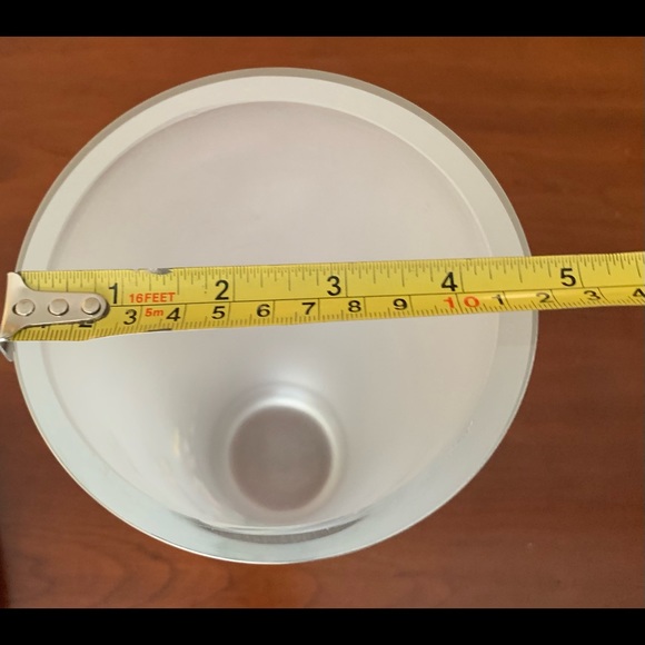 Milky White Sanded Art Glass Vase & Candle Bowl Set Handpainted Cherry Blossom - Picture 9 of 9